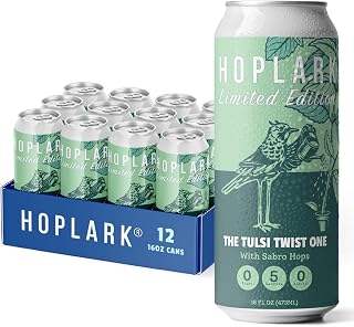 THE TULSI TWIST ONE - Sparkling Hop Tea - Tall 16Fl Oz Cans (12 pack) - Sparkling Hop Tea - Antioxidants - Polyphenols - No Caffeine - Tulsi Holy Basil - Sabro Hops - Gluten Free - Vegan - Zero Artificial Ingredients