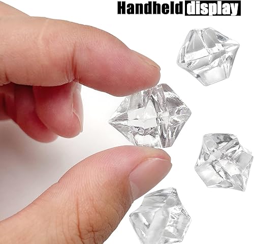 Vista 77 de Cubitos de hielo triturados falsos, rellenos de jarrón, 0.433 x 0.551 in, 650 cubos de hielo falsos reutilizables, cubos de cristal acrílico
