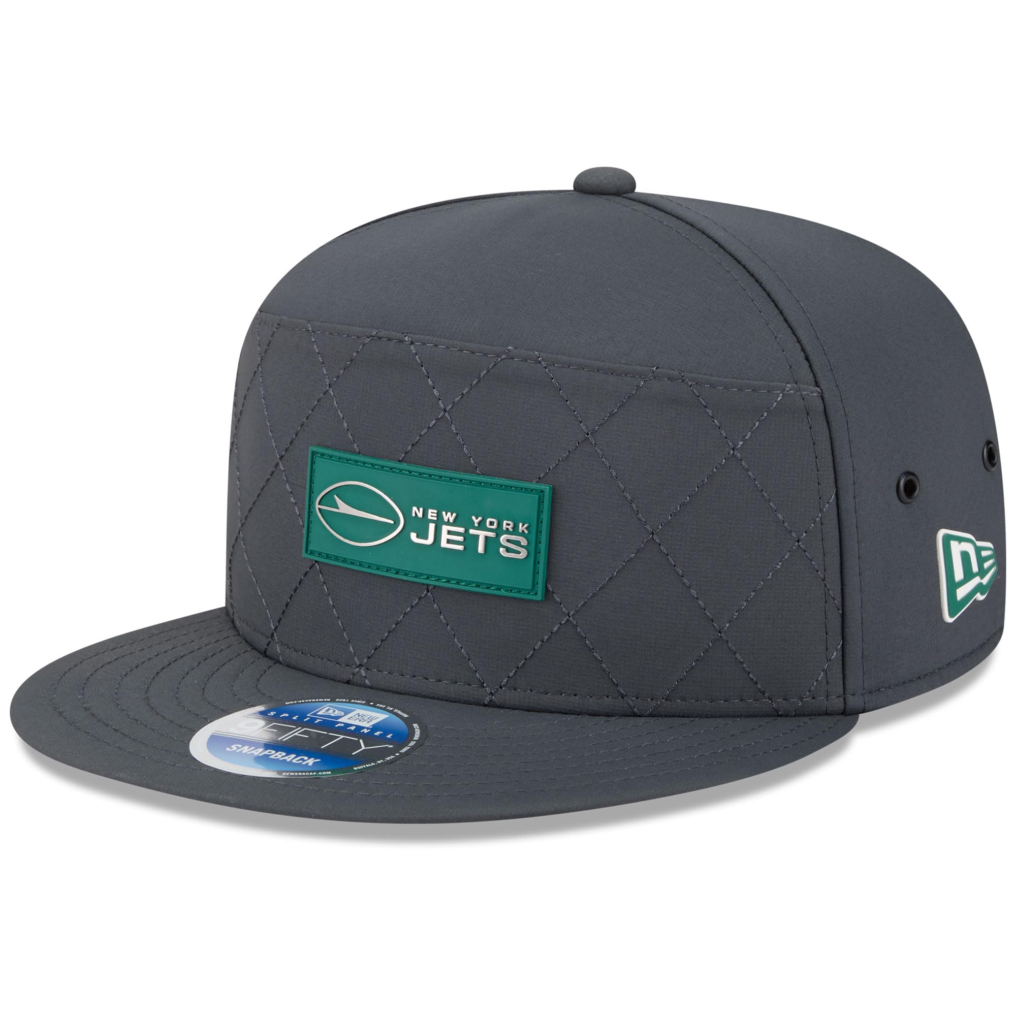New Era Men's Charcoal New York Jets 2025 Sideline Cold Weather Split Panel 9FIFTY Snapback Hat