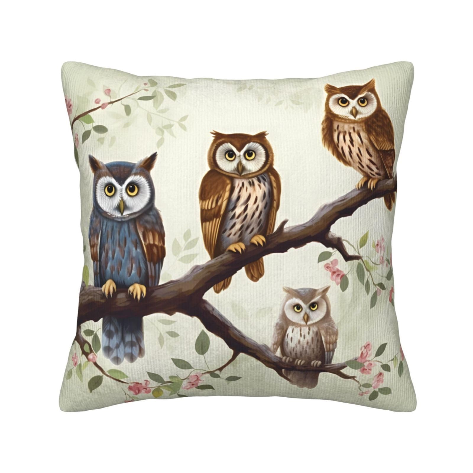 Housse de coussin chouettes en velours pour sublimer votre canapé de salon