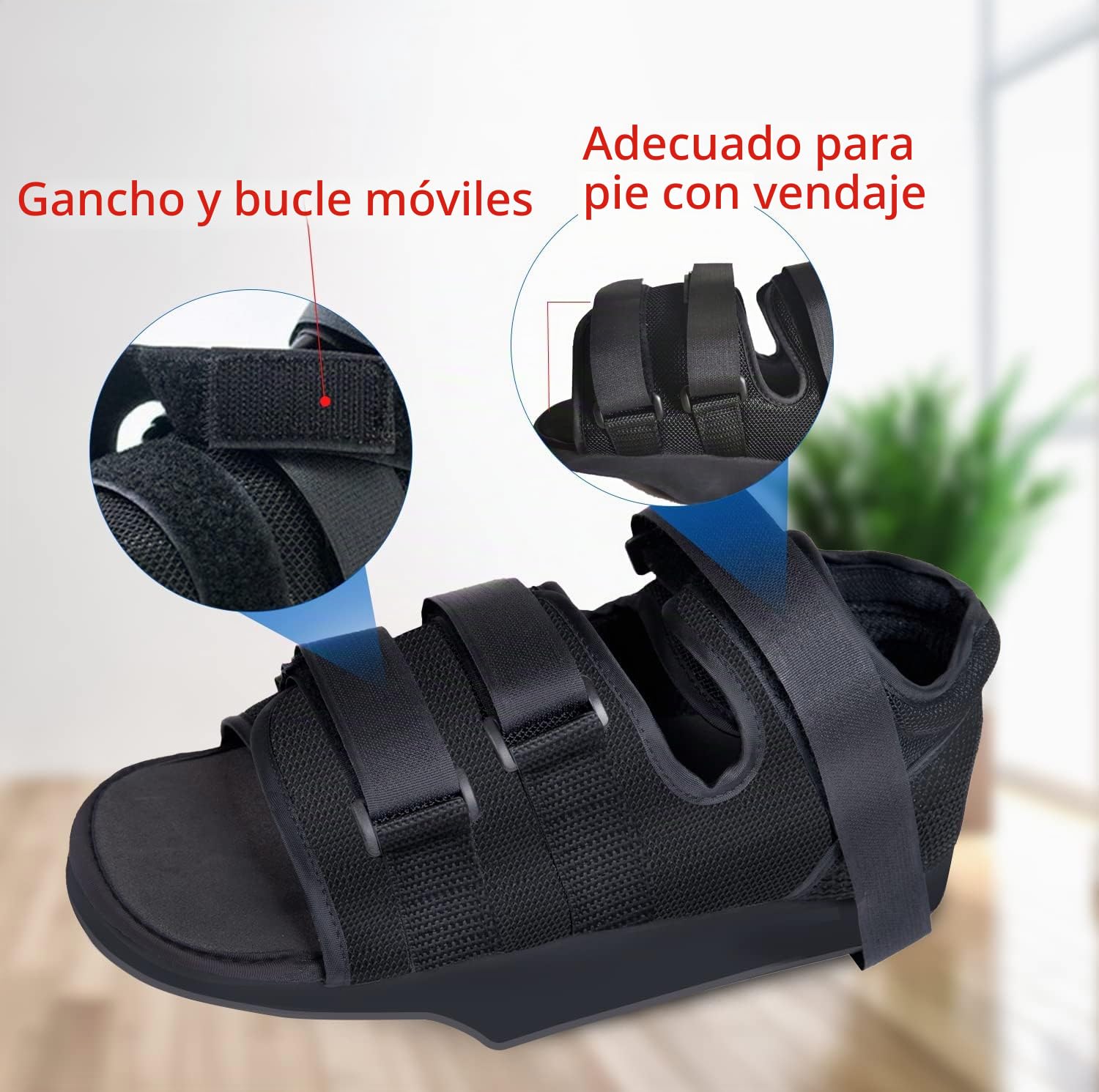 Zapatos postoperatorios para dedo del pie roto Orthowedge Ortopédico médico Pie Brace Antepié Zapato de descarga para cirugía (XL)