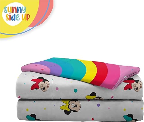 Miniatura 5 de Juego de sábanas tamaño individual de Minnie Mouse de Disney, juego de ropa de cama de 3 piezas para niños, incluye funda de almohada, sábanas de