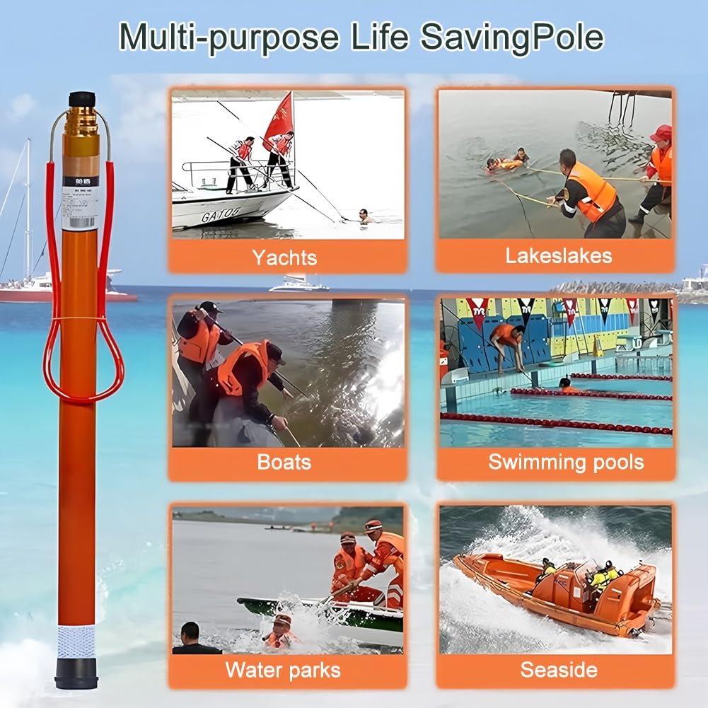 Asta telescopica di salvataggio per salvataggio di emergenza in piscina, barra di sicurezza estensibile per un rapido salvataggio in acqua