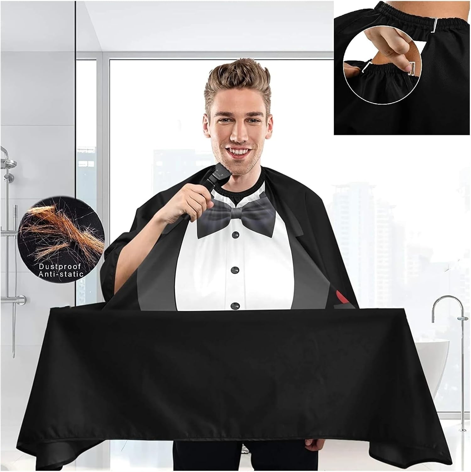 Barbershop Capes Pattern Of Suit Professional Salon Haircutting Shirt Antistatic Hairdresser Apron