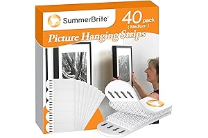 Picture Hanging Strips, Picture Hanger Kit, Removable Damage Free, Picture Hanging Hooks, White Medium(40Pack)