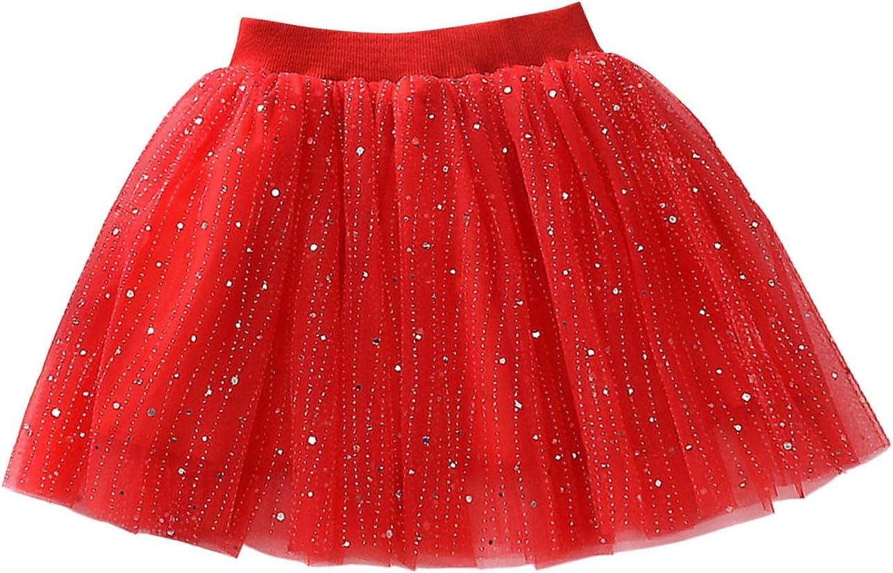 Tutu Skirt for Toddler Girls Carnival Layered Tulle Birthday Dance Party Dress Casual Solid Color Princess Short Skirts