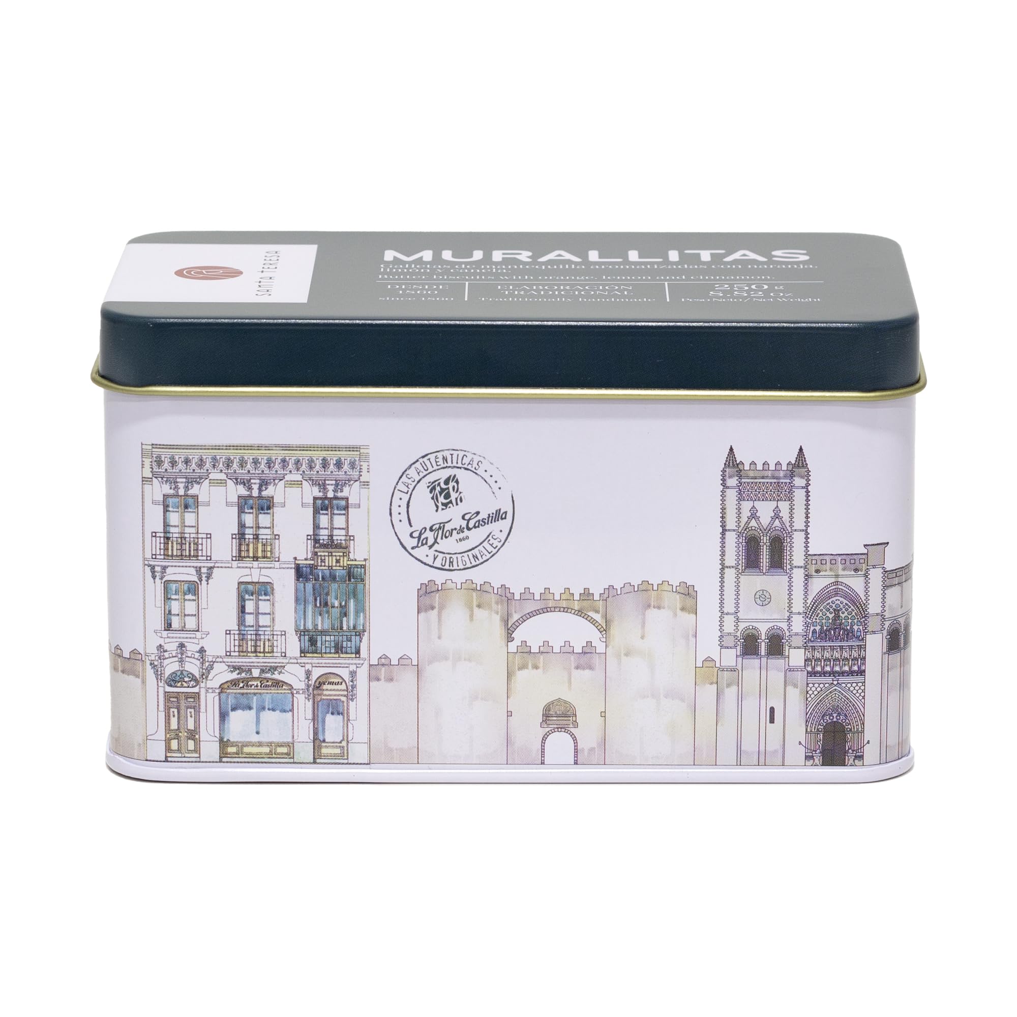 Santa Teresa - Murallitas - Galletas De Mantequilla Tradicionales Con Suave Aroma A Naranja, Limón, Canela Y Vainilla - Elaboradas De Forma Artesanal Sin Conservantes Ni Aditivos. 250g