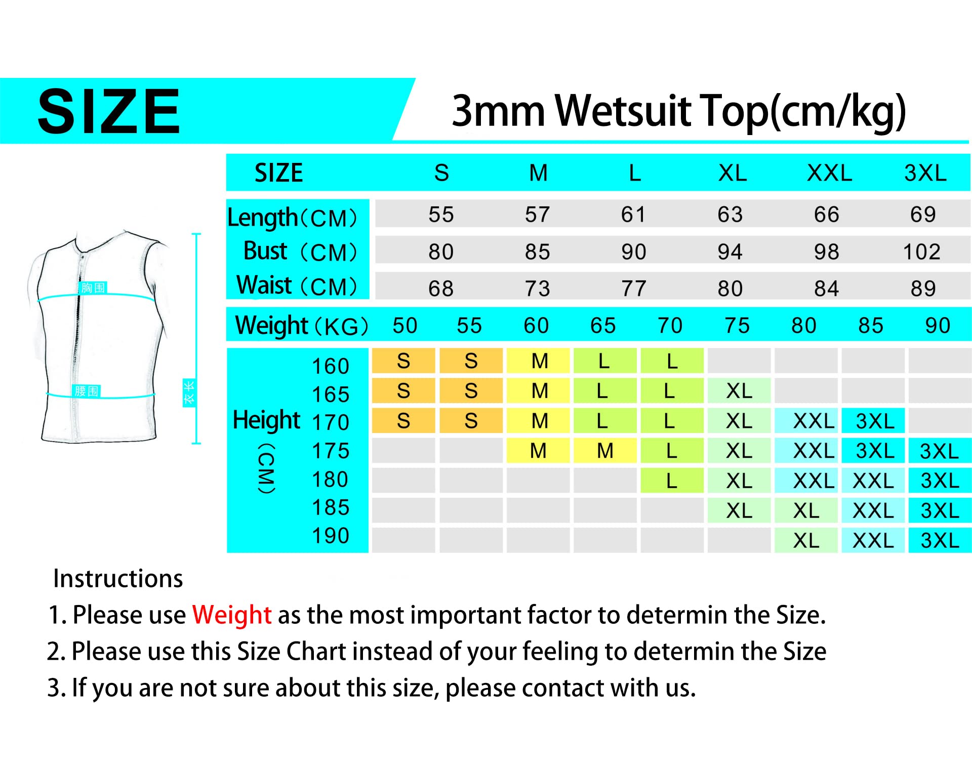 clhjinruoliu Men's Wetsuit Top 3mm Neoprene Thermal Hooded Sleeveless Diving Vest for Diving Surfing Swimming Canoeing,XXL