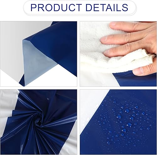 Miniatura 2 de Oudain 6 Piezas Manteles Redondos de Plástico Desechables de 84 Pulgadas Resistentes a las Manchas y a las Arrugas Cubierta de Mesa Manteles para