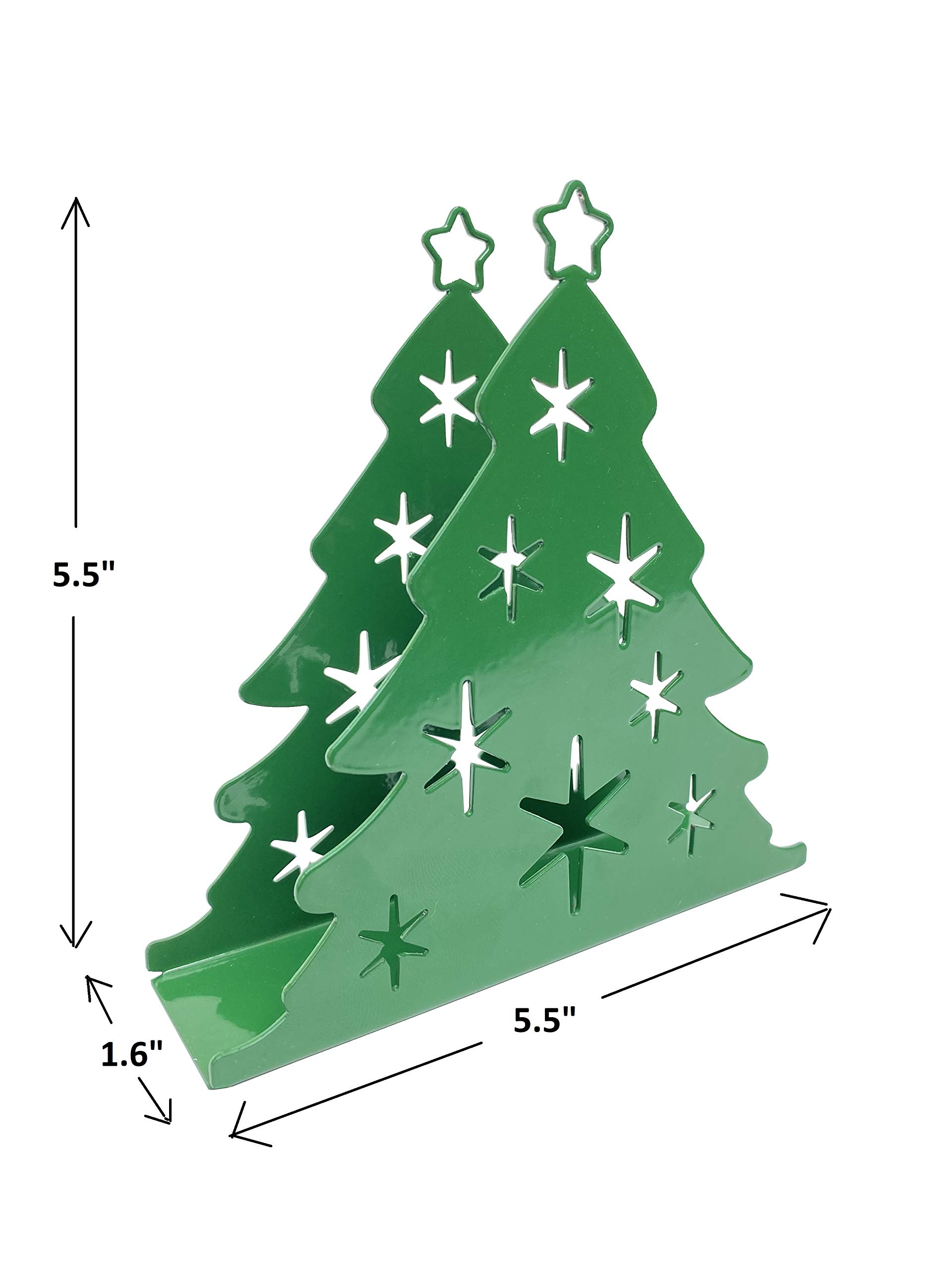 Serviettenhalter-Set (2 Stück) – Weihnachtsbaum-Design Aus Edelstahl, Für Festliche Tischdekoration