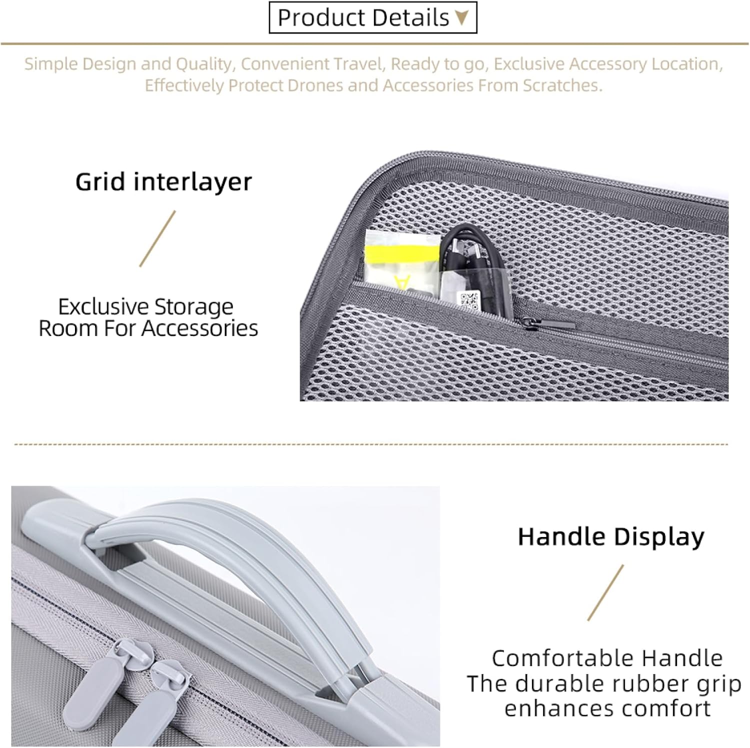 Carrying Case for DJI Neo 2, Portable PU Protective Storage Bag with Shoulder Strap for DJI Neo 2 Fly More Combo, RC-N3 Remote Controller, Battery Charger Hub and Accessories