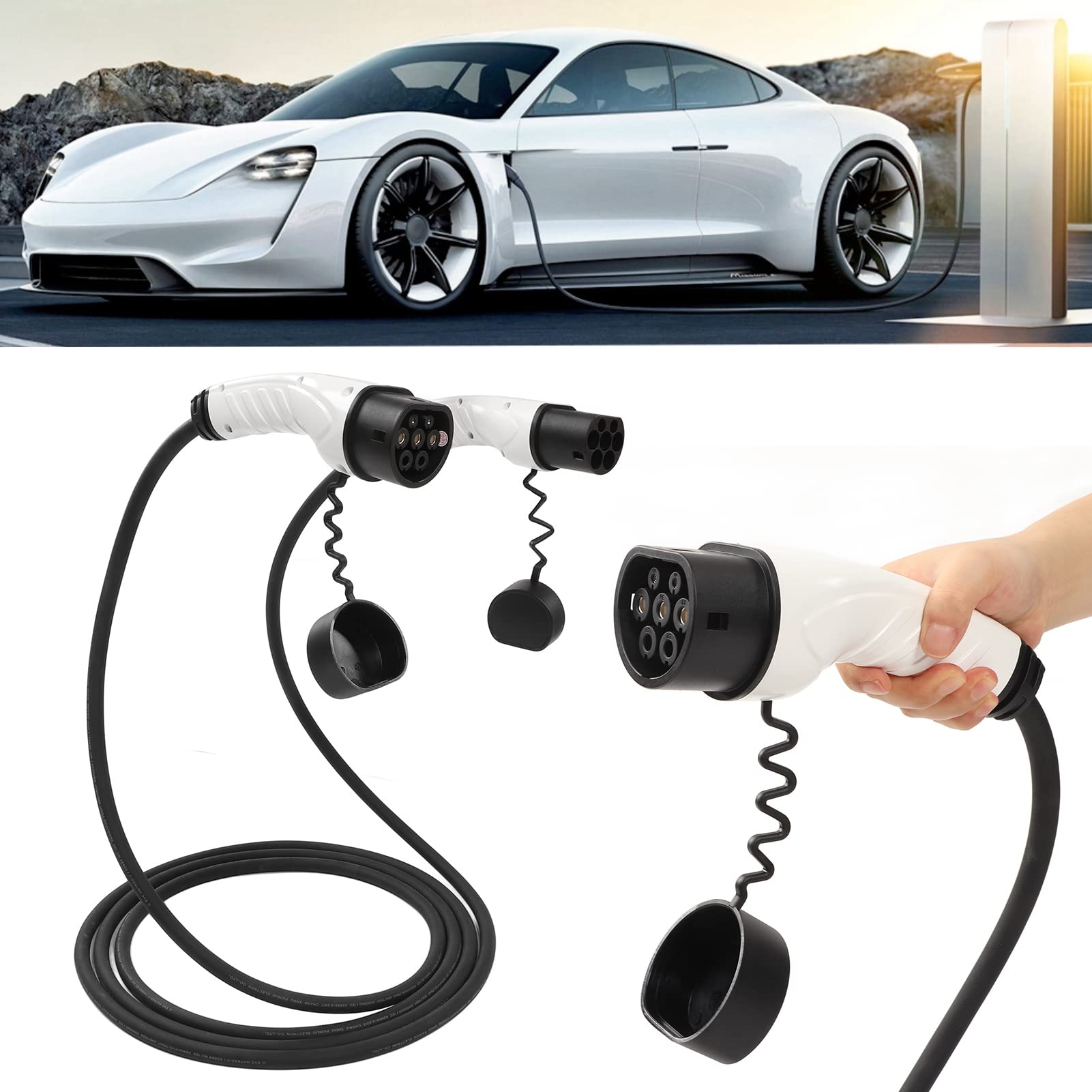 Kabel ładujący Yctze EV 250 V 16 A Typ 2 do Typu 2 3,6 KW Przewód ładujący EV Ładowarka EV Kabel ładujący EV Ładowarka do Pojazdów Elektrycznych Ładowanie Przedłużacza EV