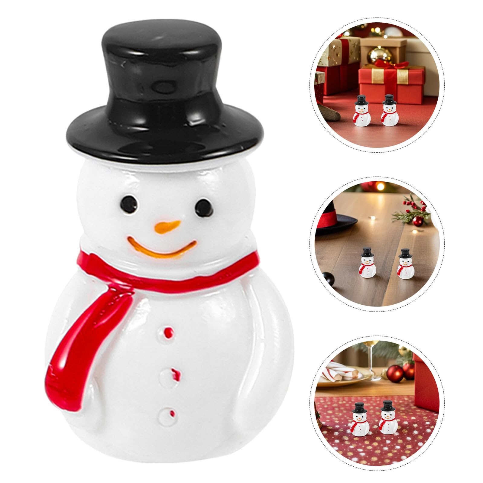 VALICLUD 100piezas Decoración de Mini Muñeco de Nieve Figuras de Resina para Manualidades de Invierno para Micropaisajes Navideños Decoración de Muñeco de Navideño para Fiestas de Cumpleaño