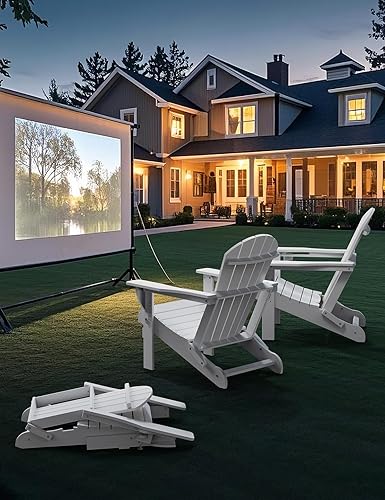 Miniatura 2 de Silla Adirondack de plástico HDPE, silla Adirondack plegable resistente a la intemperie con soporte para tazas, silla de madera texturizada para