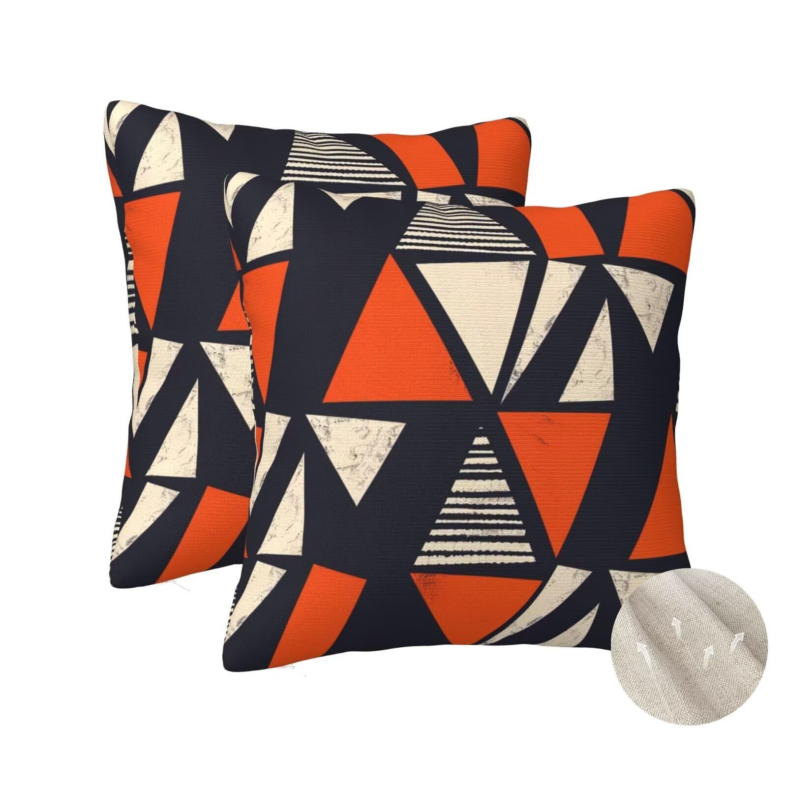 Housses de coussin de canape 70x70 cm lot de 2 taies oreiller carre geometrie salon