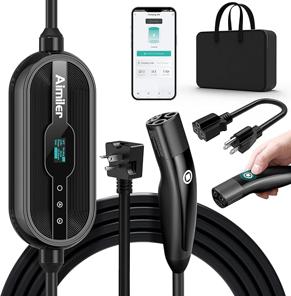 Level 1/2 Tesla Charger(WIFI APP/Plug-play), 16A, 25ft Cable ETL Certified, 240V NEMA 6-20P Plug & 120V 5-15P Adapter, NACS Connector, Portable Electric Car EV Charger for Tesla Models Y/X/3/S