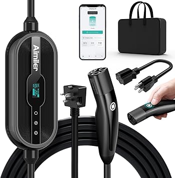 Level 1/2 Tesla Charger(WIFI APP/Plug-play), 16A, 25ft Cable ETL Certified, 240V NEMA 6-20P Plug & 120V 5-15P Adapter, NACS Connector, Portable Electric Car EV Charger for Tesla Models Y/X/3/S