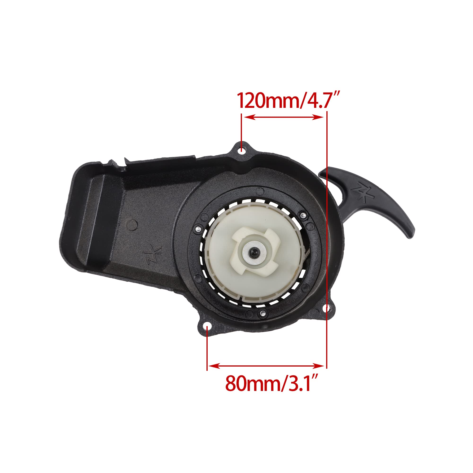 WOOSTAR Arrancador de Retroceso Reemplazo para 47cc 49cc 2 Tiempos Pit Bike ATV Quad Scooter Ciclomotor Negro