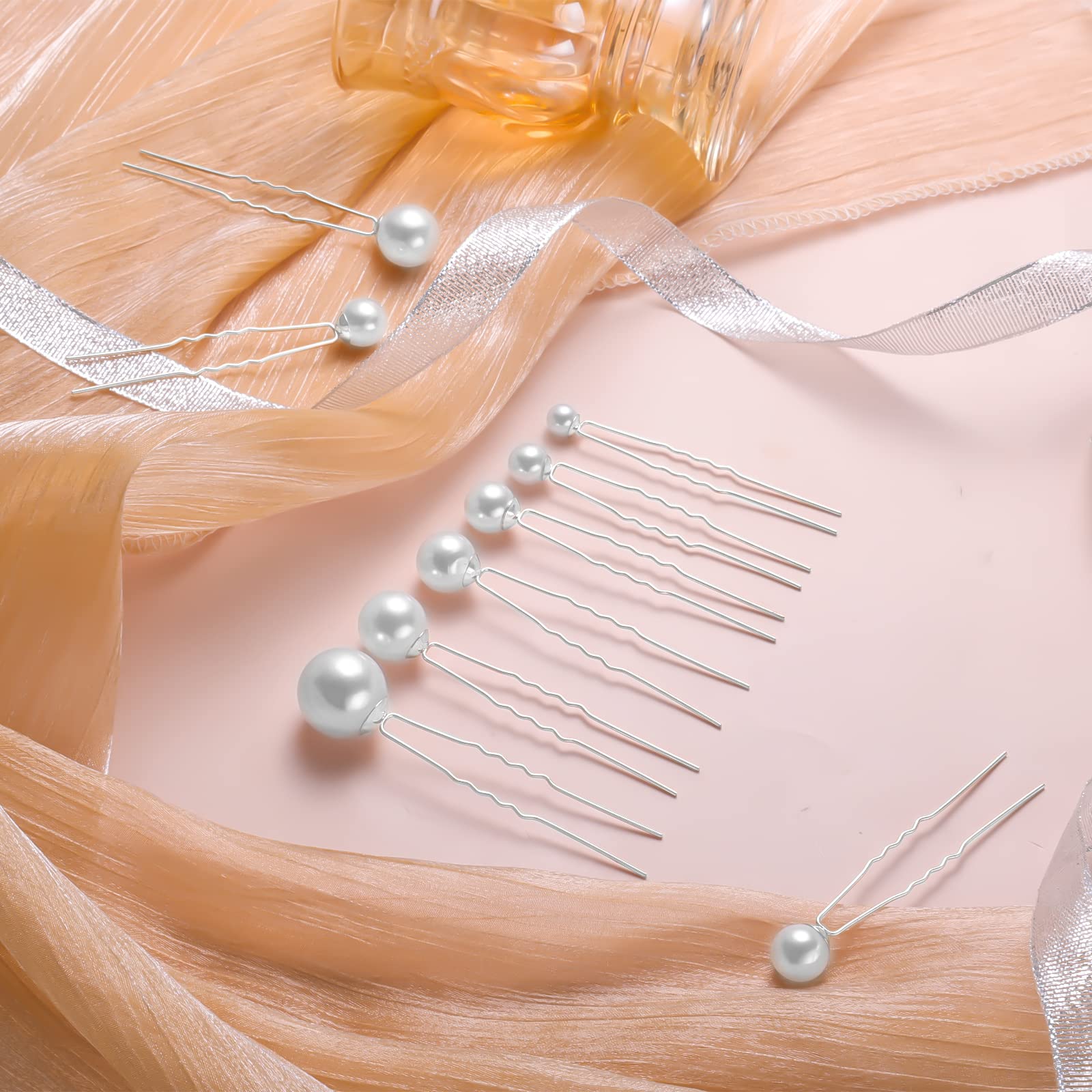 SELFCLOUD Set 7 Forcine Sposa Con Perle E Cristalli - Accessori Per Capelli Fatti A Mano Oro