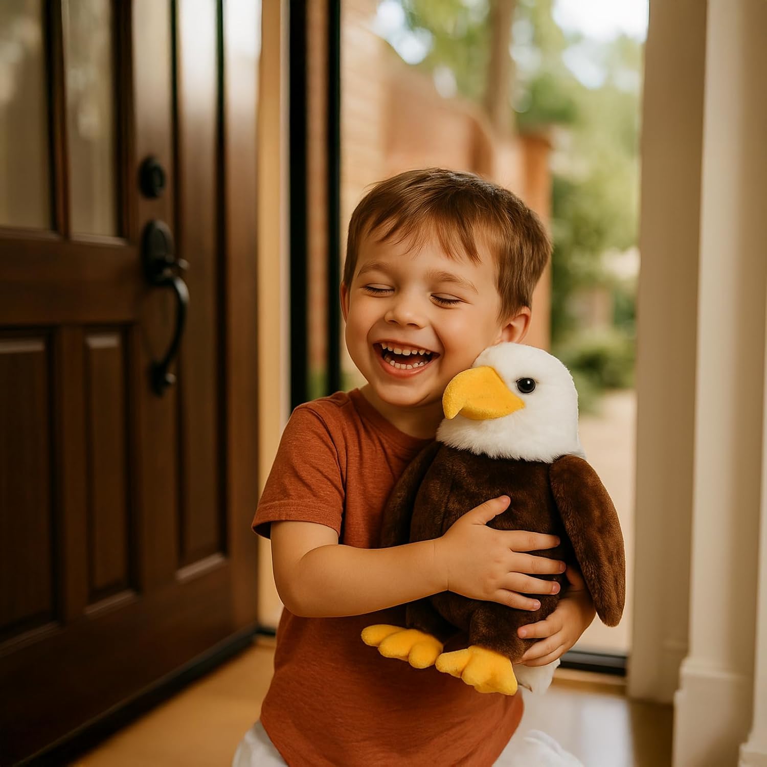 WEIGEDU American Hawk Eagle Stuffed Animals, Eagle Plush Toys for Boy Girl Kids Birthday, 12 inches