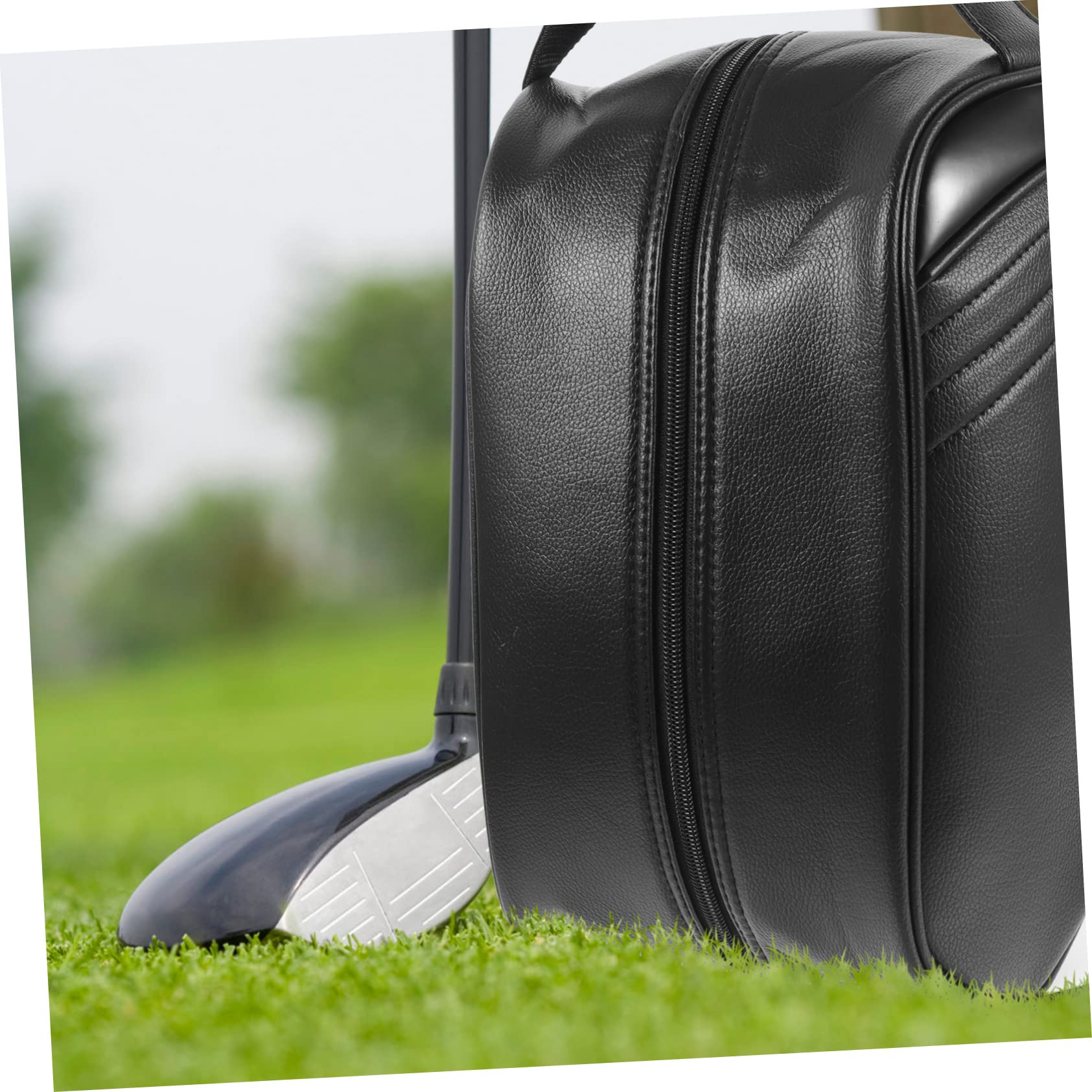 BESTYASH Borsa per Scarpe da Viaggio Nera, in Cuoio, Resistente All’acqua, Pieghevole e Portatile, per Scarpe Sportive e Uso All’aperto