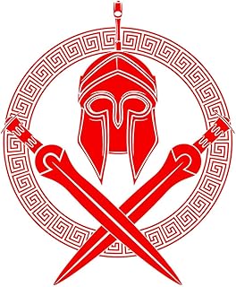 Calcomanías de letras Escudo griego, casco, espada, guerrero antiguo 51x61.7cm Selección de varios colores Rosa roja