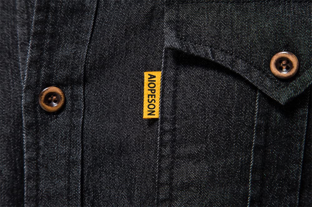 Camisa vaquera de algodón para hombre, talla grande, 5XL, de manga larga, estilo vaquero, casual, ajustada, con botones, con dos bolsillos