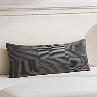 Vista 110 de Fancy Homi - Paquete de 2 fundas de almohada decorativas gris azul pequeño de 14 x 14 pulgadas para sofá, cama, sofá, rústico, estilo granja