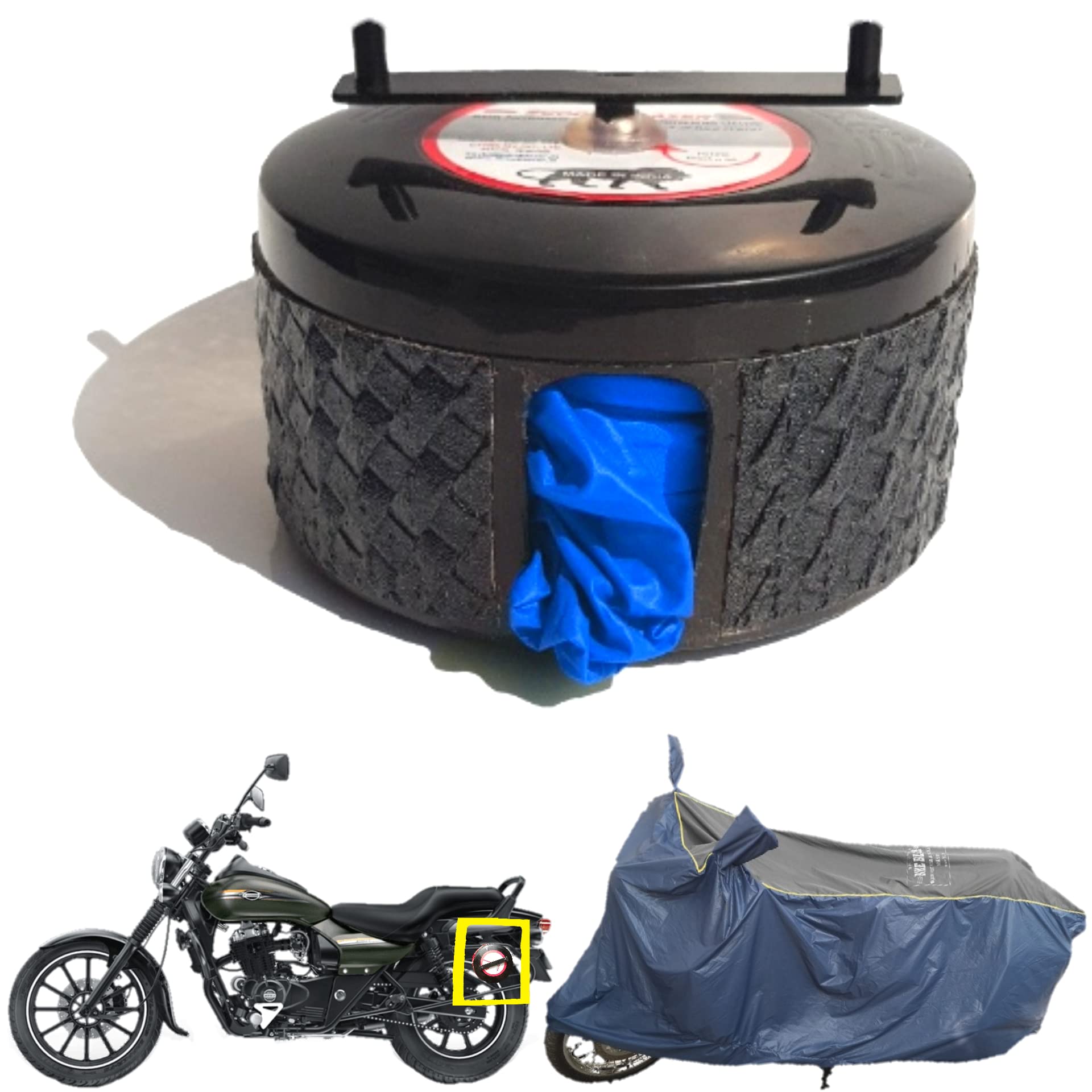 BIKEBLAZER Semi-Automatic Full Body Bike Covers - Heavy Duty Device | 100% Dust Proof | UV Safe | Water Resistant | Anti-Theft | Scratch Proof Covers, Compatible for All Bajaj Bike Models BMN