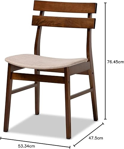 Miniatura 7 de Baxton Studio Devlin Mid-Century - Juego de 4 sillas de comedor de madera con acabado de madera de color gris claro de transición moderna y tapizada