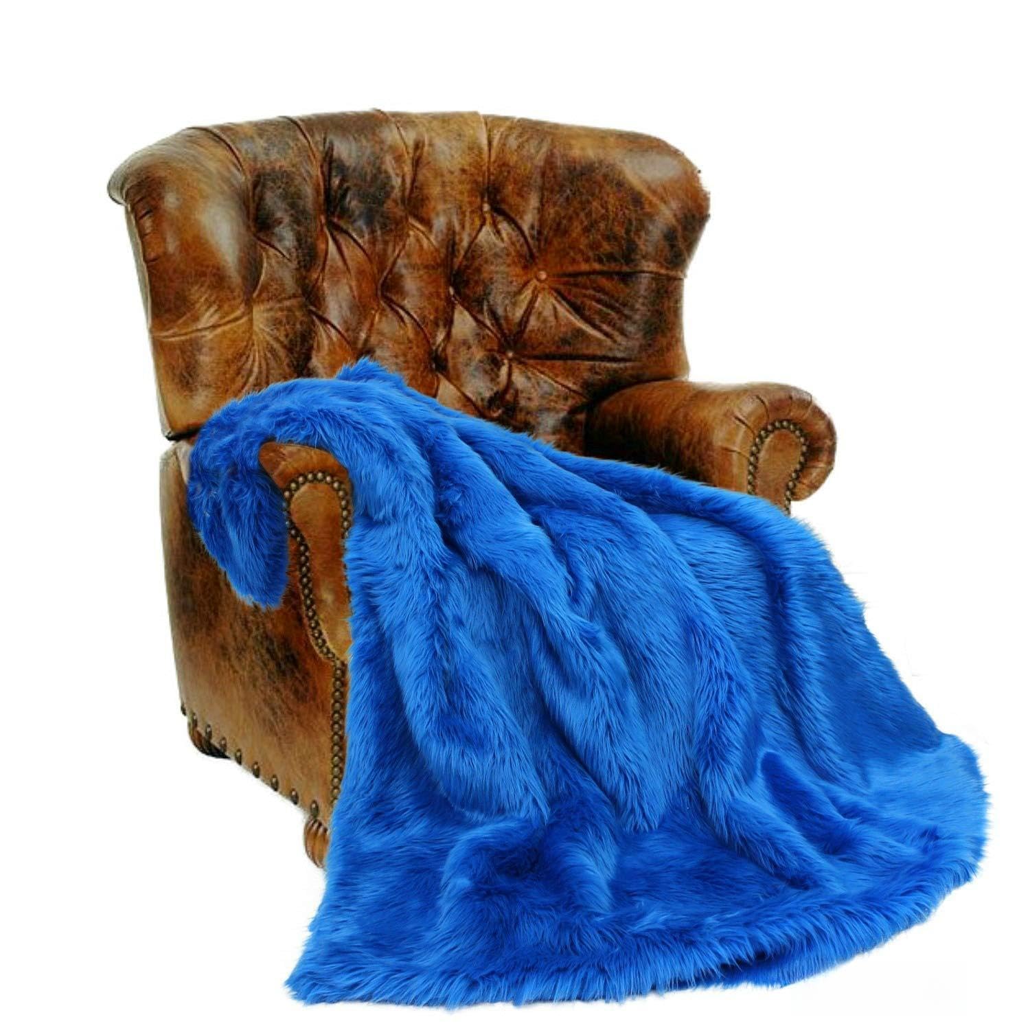 SHAG シルクスクリーン　Blue Velvet ブルーベルベット Amazon.com: Plush Faux Fur - Throw Blanket - Fashion Fur - Royal