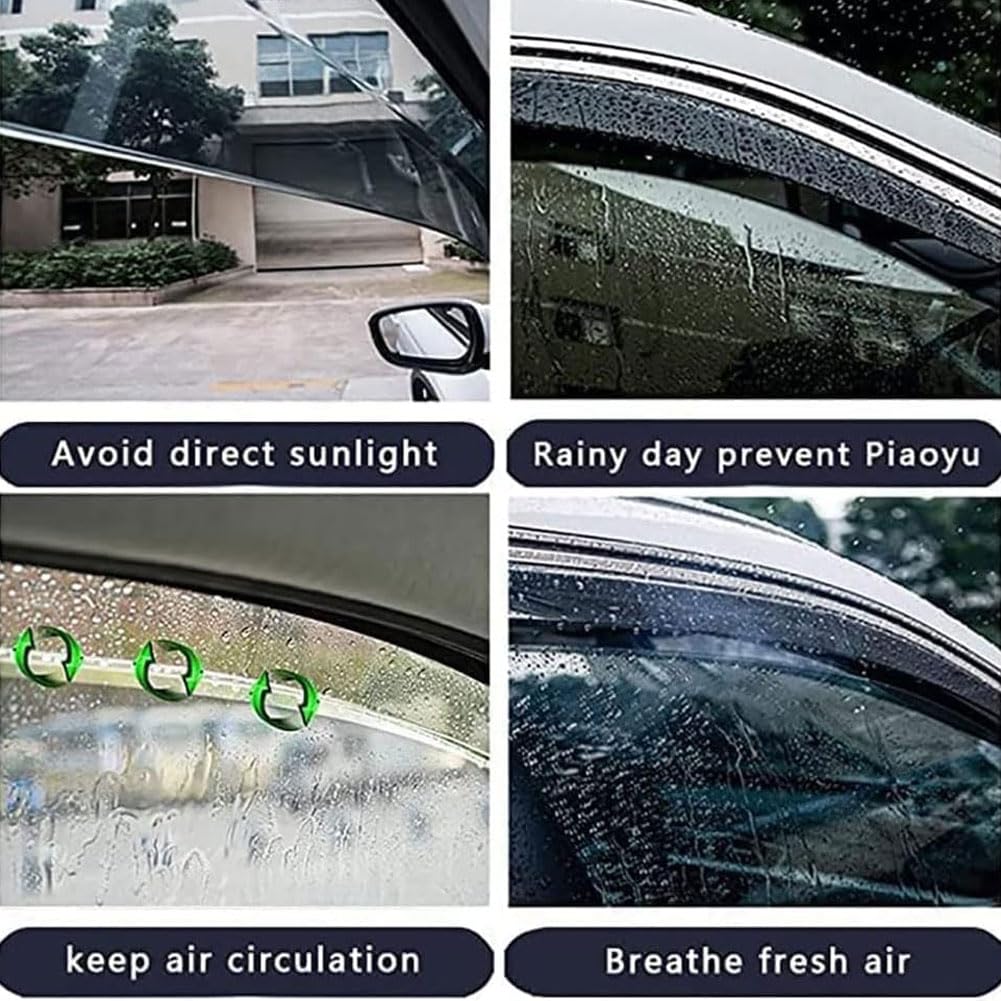 4 Piezas Deflectores de Viento para Fo-rd Focus 3 MK3 2012-2018, Deflectores de Ventanas Laterales Delantera Trasera Protector de Humo de Lluvia