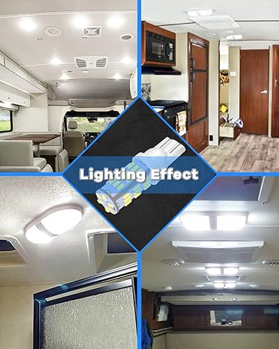 Miniatura 7 de Bombillas LED C921 921 912 para caravana, blanco superbrillante T10 194 168 175 3014 42-SMD LED de repuesto de 12 voltios RV remolque, barco,