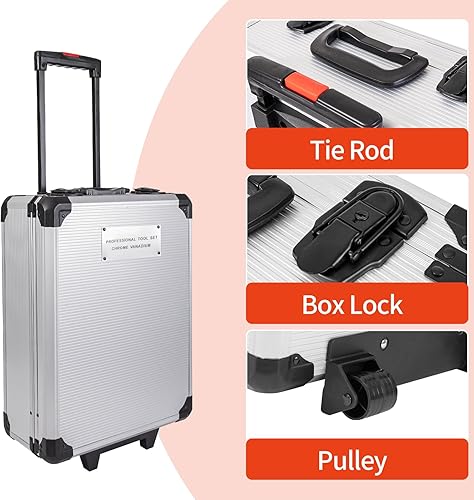 Miniatura 6 de Juego de herramientas de 346 piezas, juego de taladro eléctrico de 18 V para hombres, kit de herramientas manuales para el hogar, 18+1 embrague