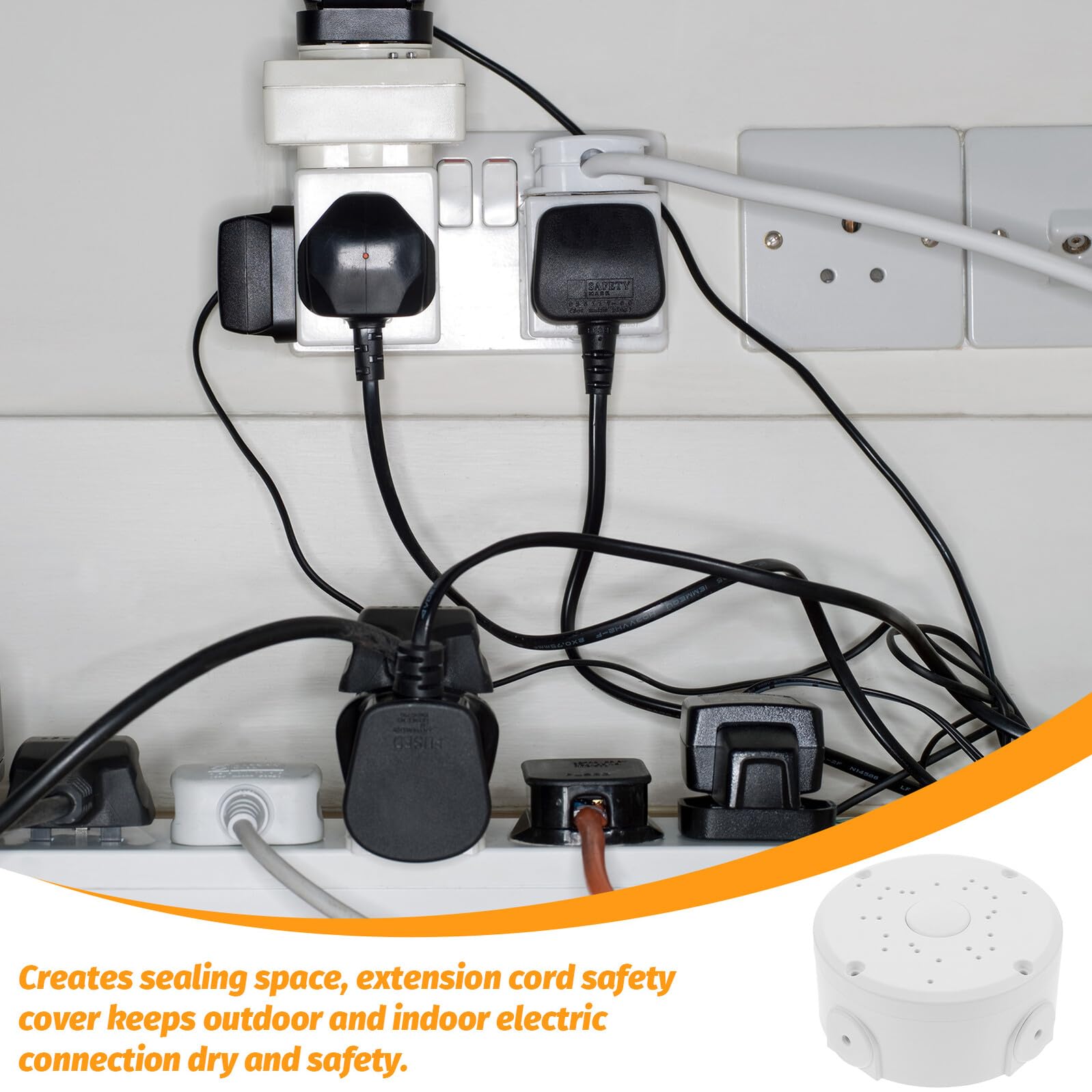 DOITOOL 5 Pezzi Scatola Derivazione Elettrica Rotonda Contenitore Multi per Nascondere Box per Esterni e Interni Montaggio Parete e Soffitto