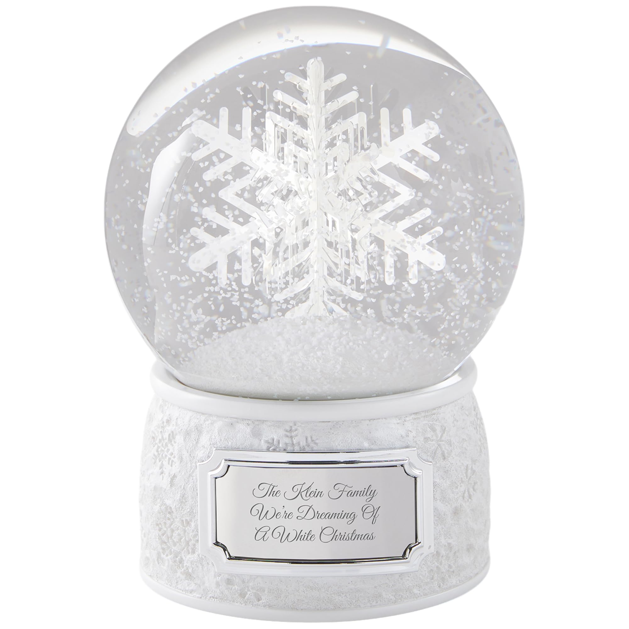 Things Remembered Engraved Spinning Musical Snowflake Snow Globe (Free Customization), Plays Evergreen Music