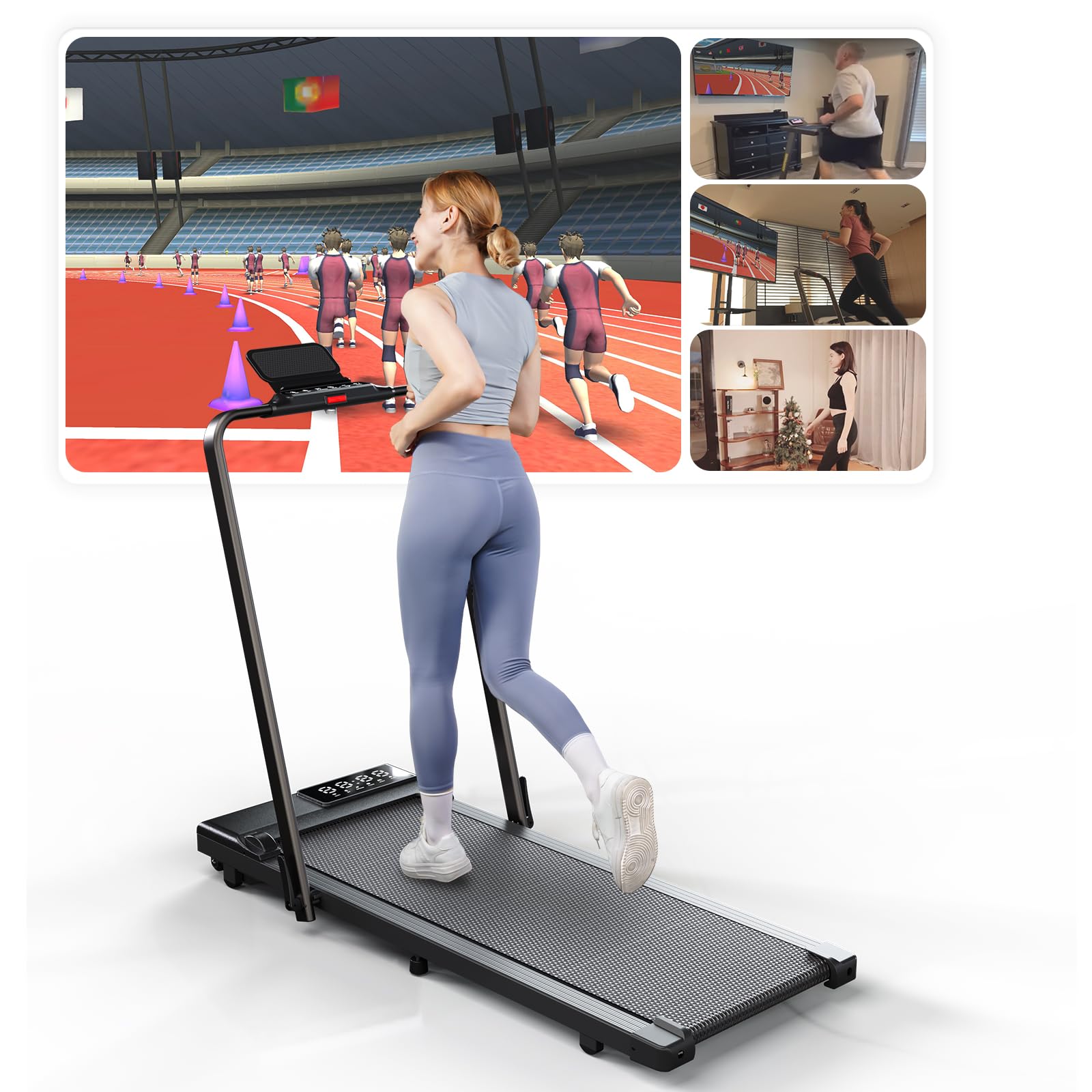 DeerRun Raceable Treadmills for home foldable,Folding treadmill Suitable for High-Tech Equipment,110x40CM MAX 136KG Foldable Treadmill with APP Control,Running Machine,Door to Door Delivery
