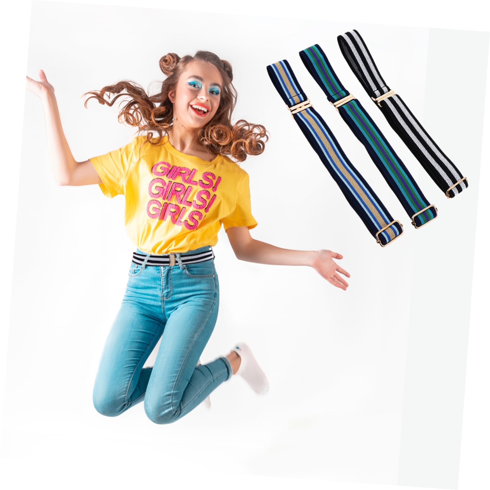 LIFKOME 3juegos Cinturones Elásticos Para Niño Ajustables Aleatorios Para Ropa Escolar y Casual Adecuados Para Niño y