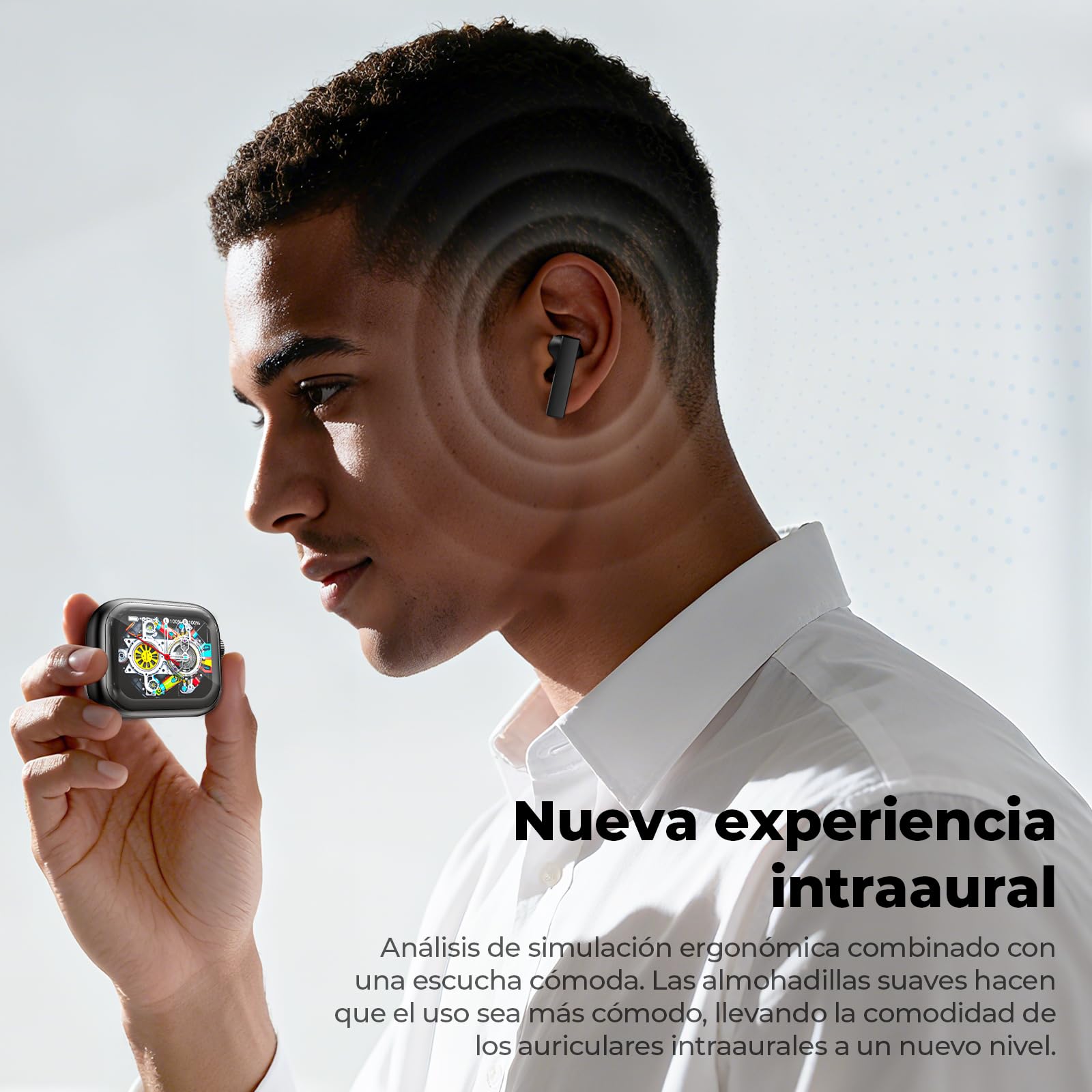 NE40 Auriculares Traductor con IA: Traducción en Tiempo Real de 134 Idiomas y 9 Modos - Auriculares Bluetooth 6.0 con Rueda de Control, IPX5 Impermeables, 48H Batería para Viajes, Negocios y Estudio