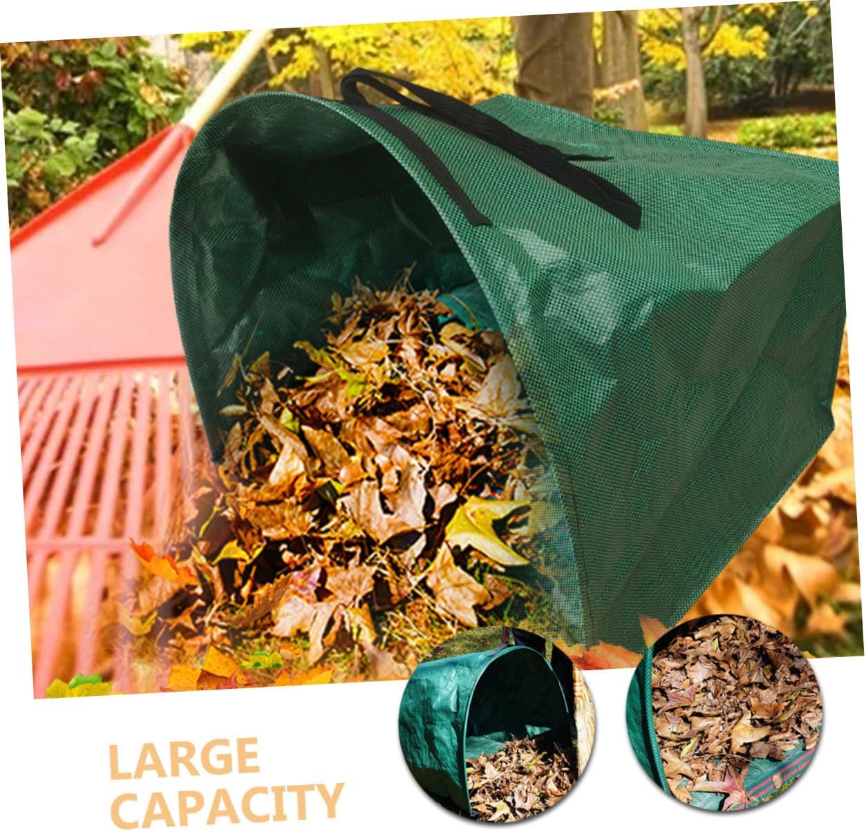 Yardwe 1pc Reusable Heavy Duty Leaf Bag Holder Collapsible Waste Container for Garden Debris Collection Design Reinforced Handles for Garden Cleanup and Lawn Maintenance