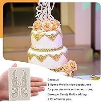 Vista 4 de Sijiangmold Molde de silicona para fondant de encaje de estilo barroco, molde de filigrana para decoración de pasteles, decoración de cupcakes