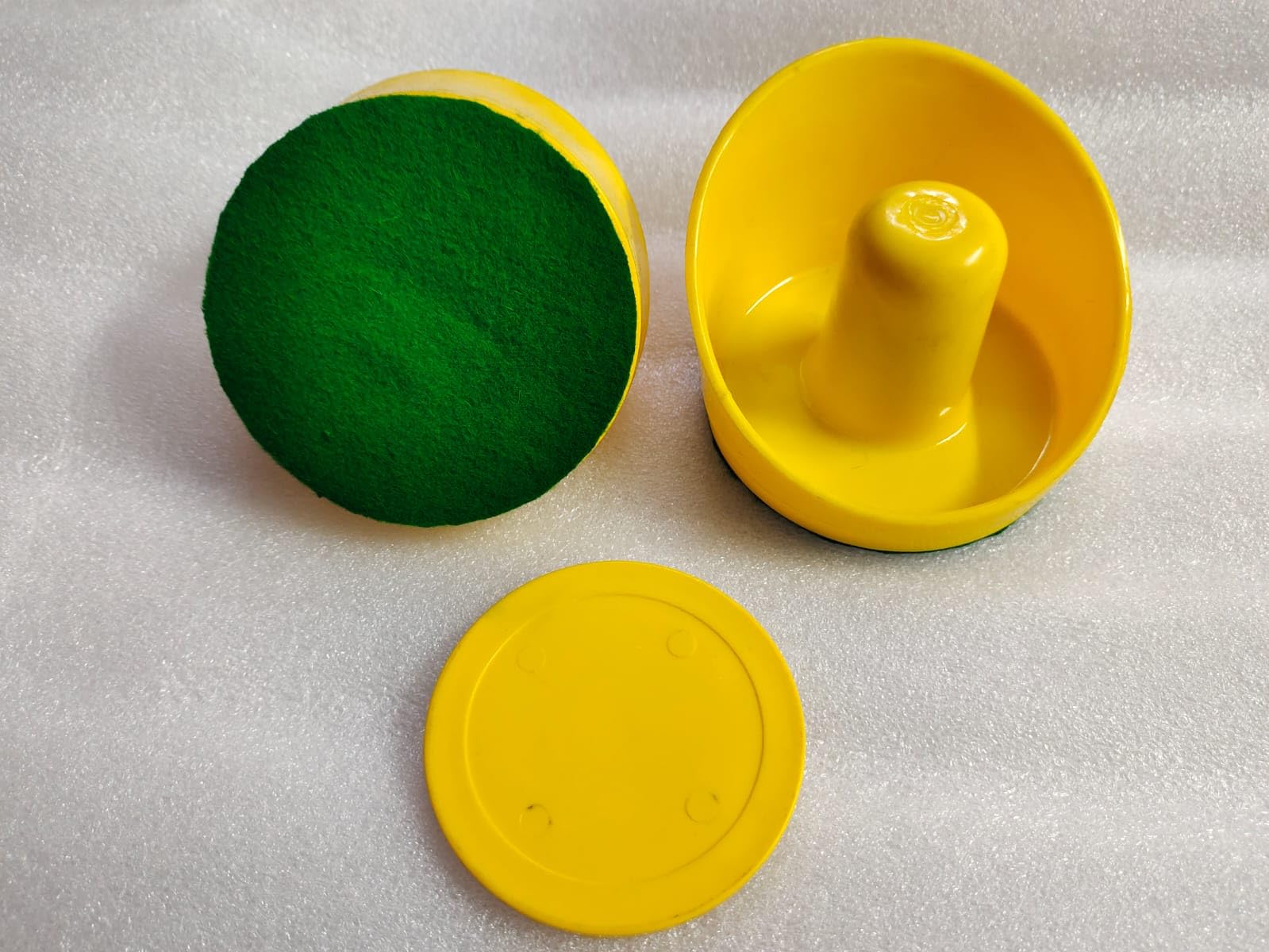 LGB Set of Two Yellow Air Hockey Pushers or Pucks 1