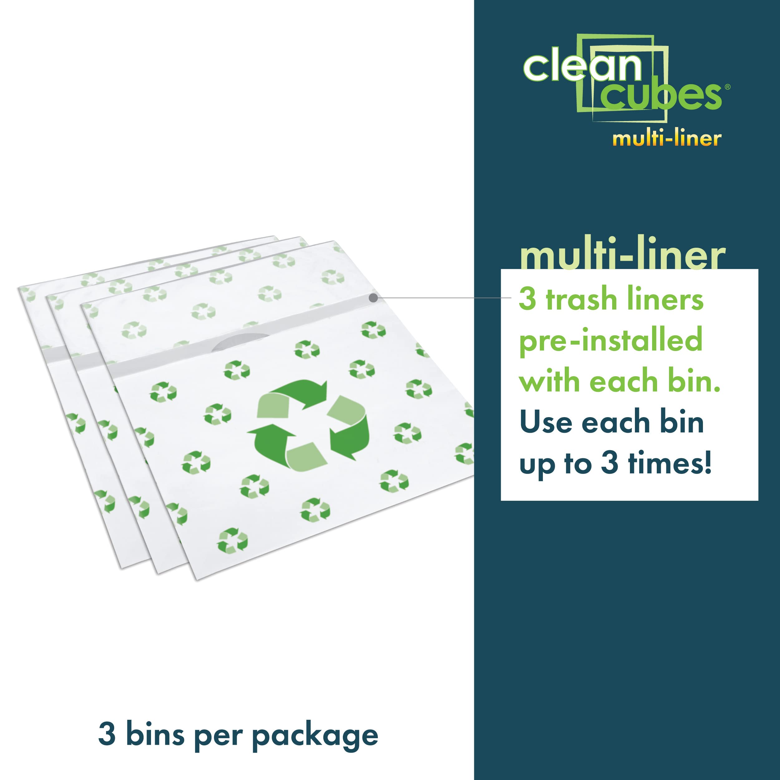 Snapklik.com : Clean Cubes 13 Gallon Multi-Liner Disposable Trash Cans