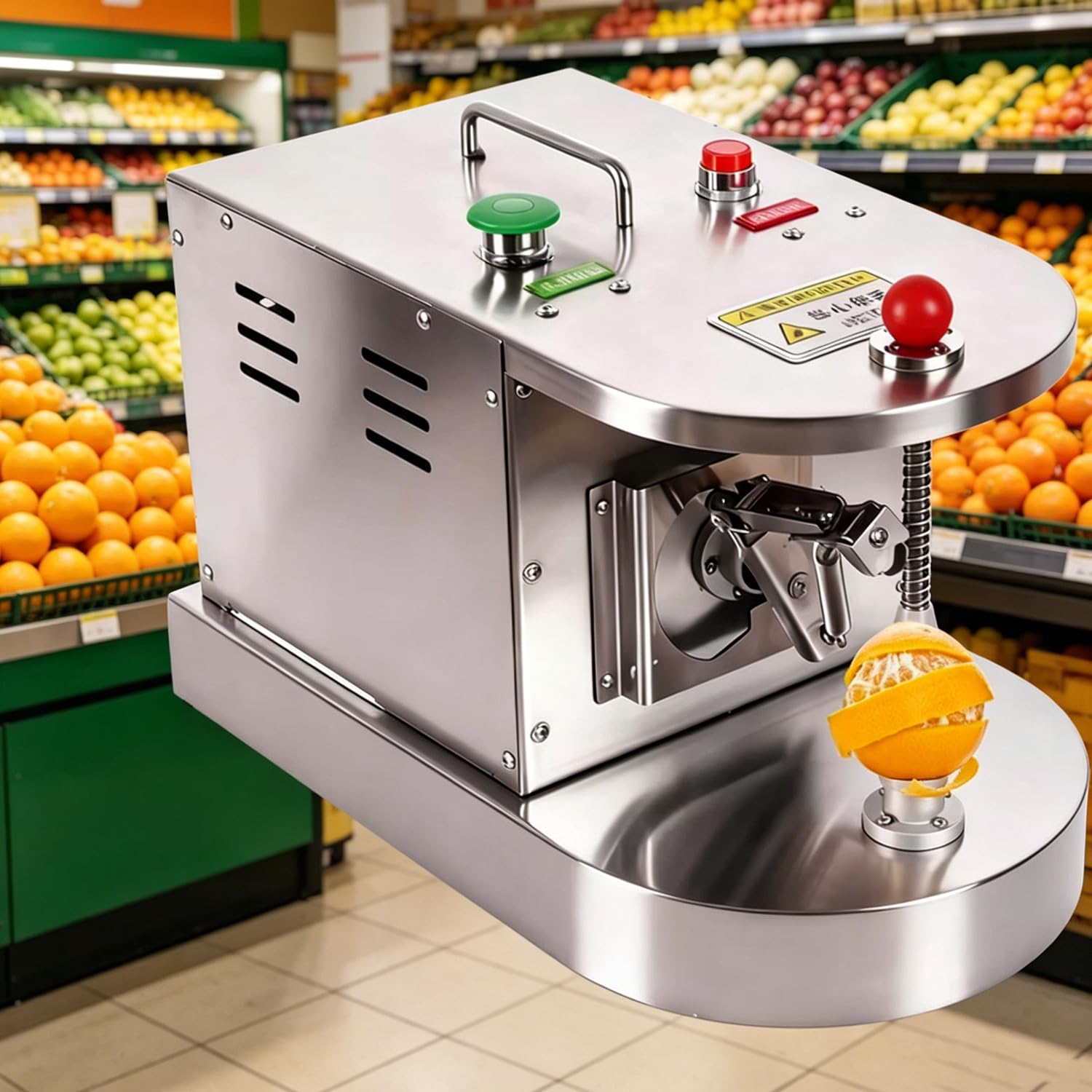 Peladora De Frutas Eléctrica Totalmente Automática De Acero Inoxidable, 500 Unidades/Hora,con Grosor De Pelado Ajustable, Funciona con Melocotones, Limones, Tomates Y Hortalizas De Raíz