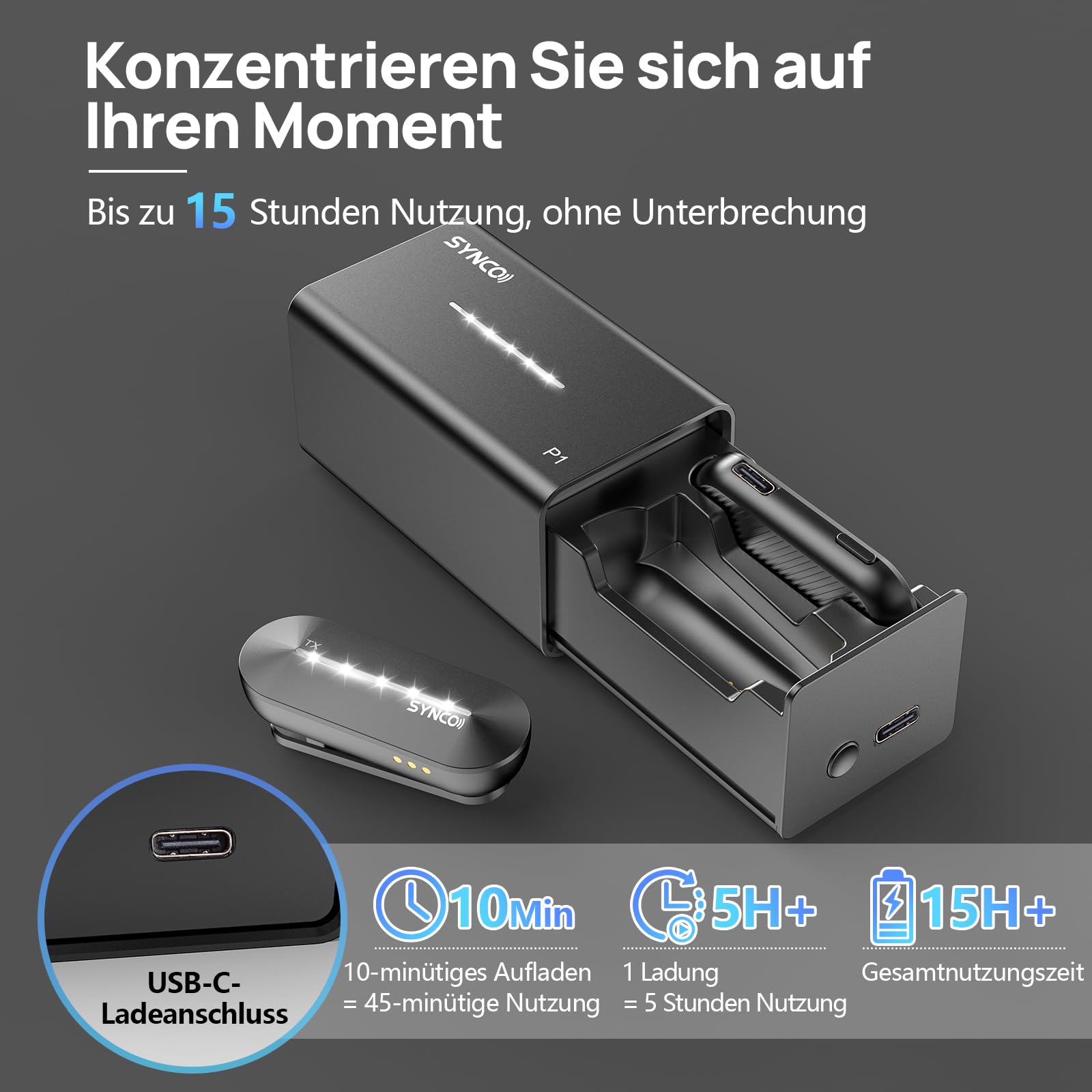 Synco Lavalier Mikrofon Wireless für iPhone 17/16/15/Android – Bild 2