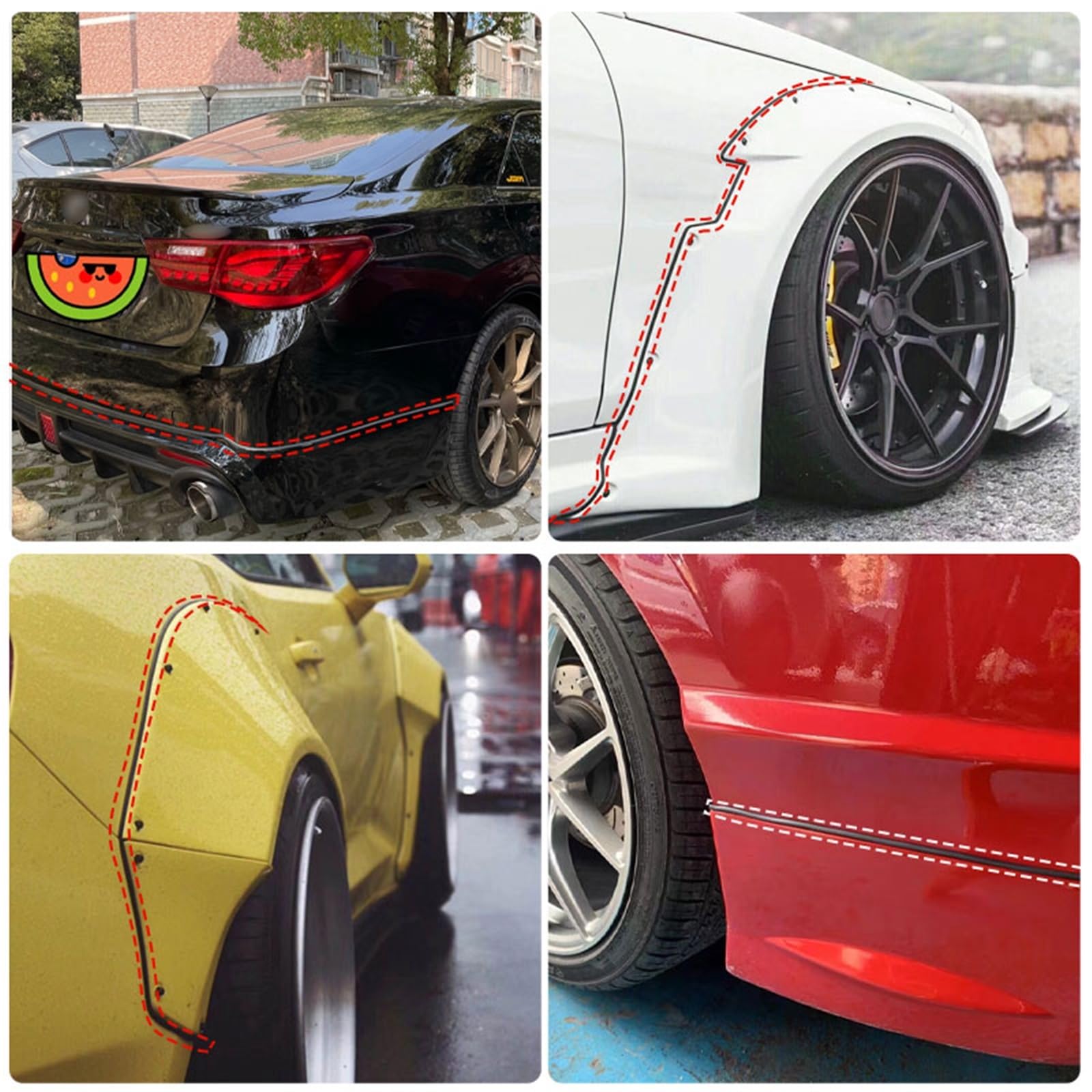 Guarnizione Per Porta Auto 10m Striscia Di Tenuta Per Auto A Forma Di T Piccola Guarnizione Inclinata Guarnizione Automatica Paraurti Auto Flare Arch Trim Sigillanti Cintura(10M)
