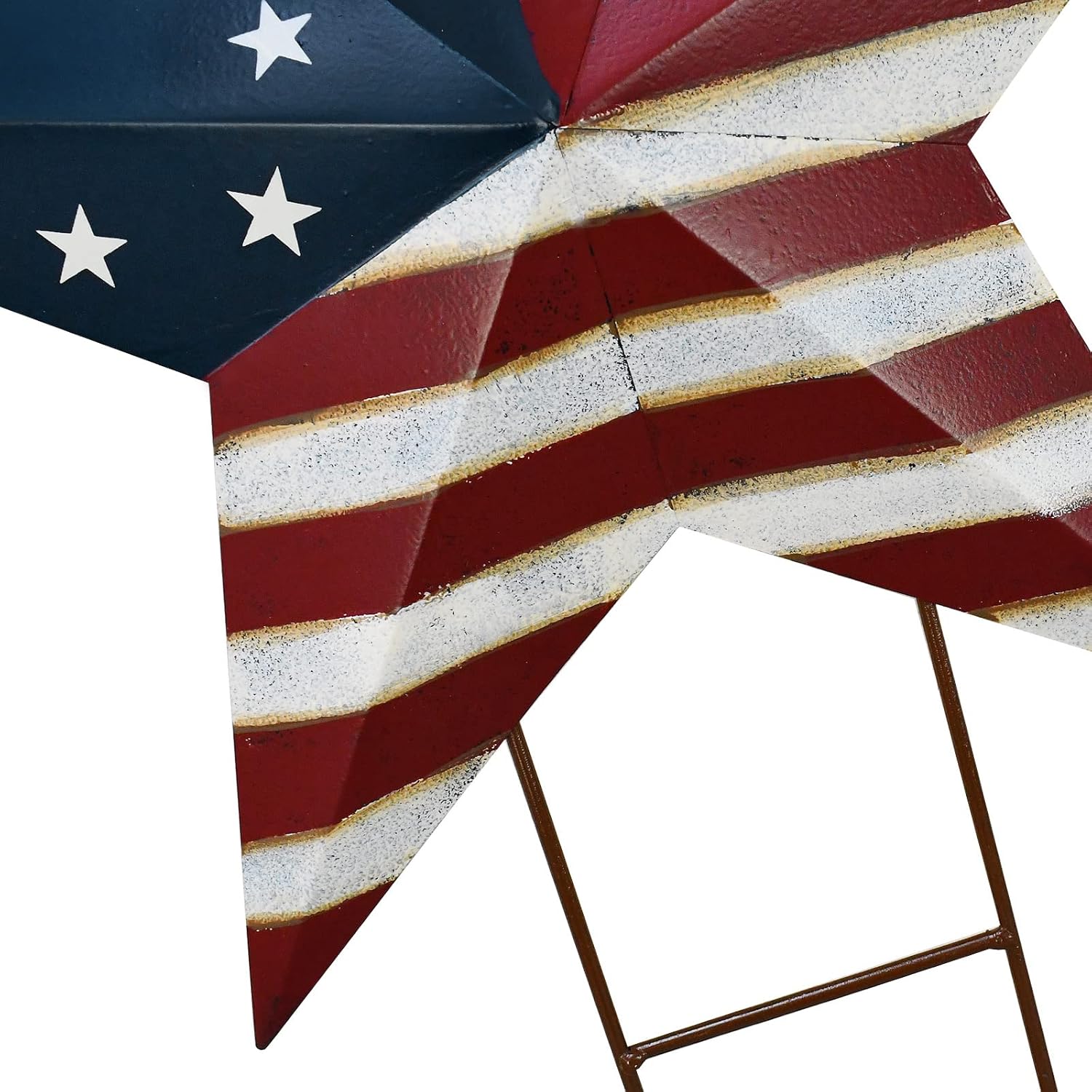 Linfevisi American Flag Star Yard Signs 23.5 Inch Metal Patriotic Barn Stars Garden Stakes US Flag Outdoor 4th of July Decorations Memorial Day Yard Art Lawn Ornaments Patio for Outside