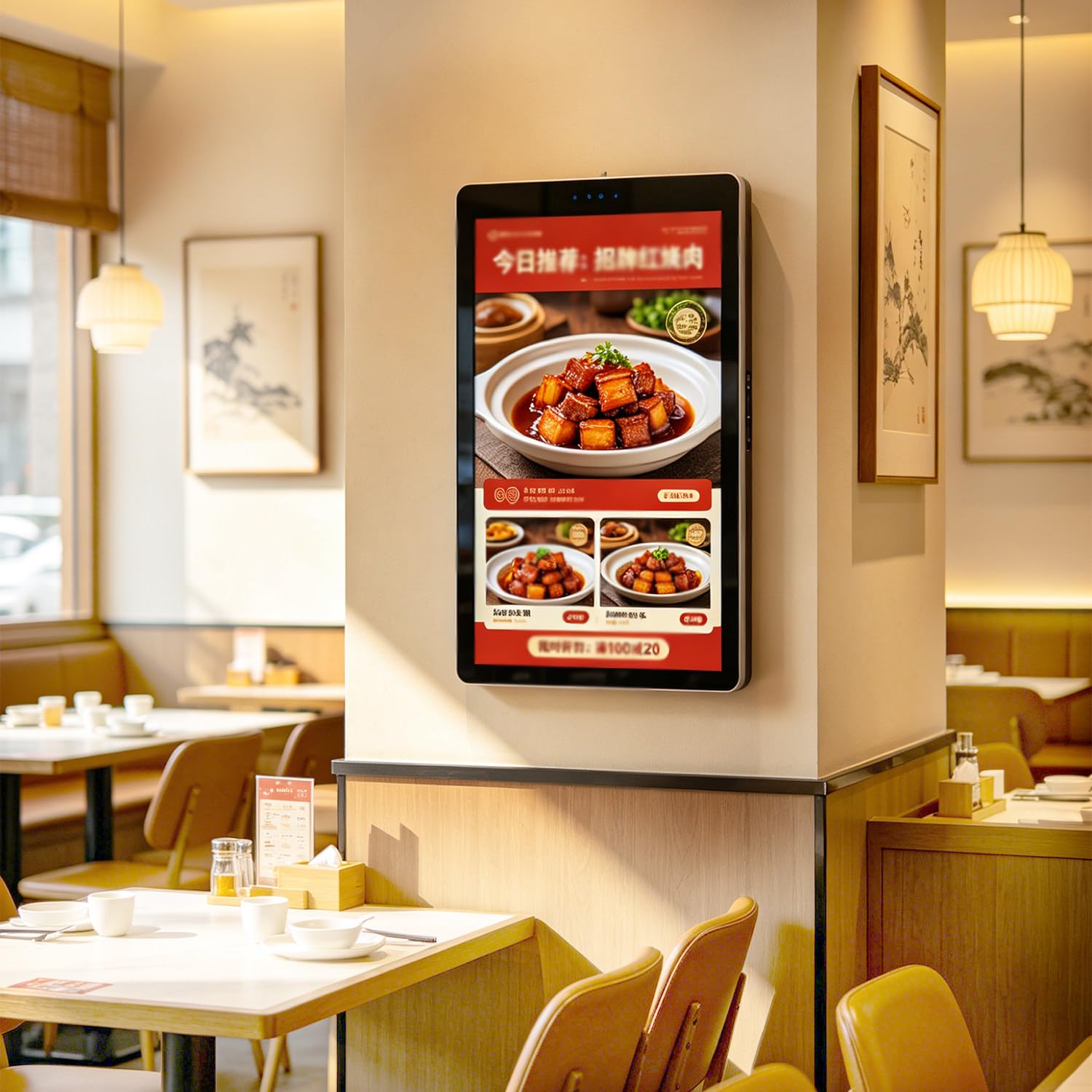 Wandmontierter LED Werbedisplay Vollfarbe Automatische Helligkeit 43in