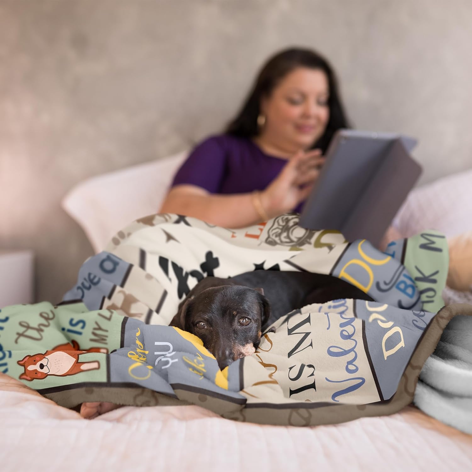 XALAZY Mothers Day Dog Mom Gifts for Women Blanket 50" X 60", Dog Mom Gifts for Dog Lovers& Owners, Best Dog Blanket Throw