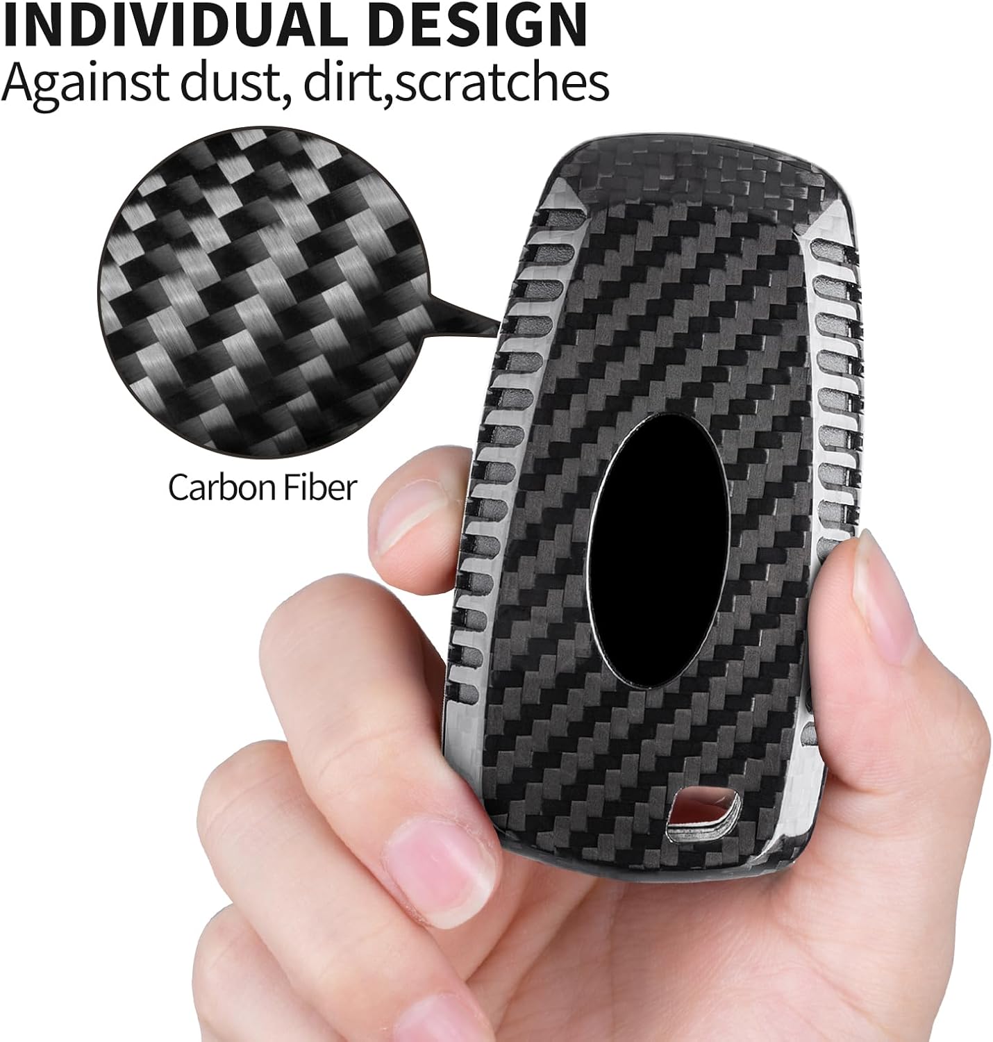 T-carbon Key Fob Cover Fits Ford F150 F250 F350 2018-2025;Real Carbon Fiber Key Case with Keychain Fits Ford Maverick Mustang Edge Explorer Escape 2024 3/4/5 Buttons Smart Remote Key Accessories